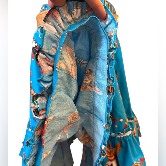 Vintage The Great American Square Dance Company Blue SW Aztec Circle Skirt - Picture 14 of 15